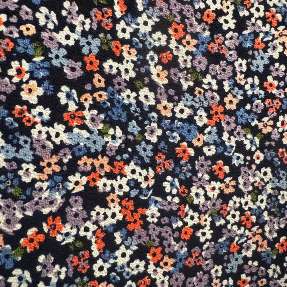 Michael Kors Navy Floral Side Tie Top Cotton Modal Plus Size 2X